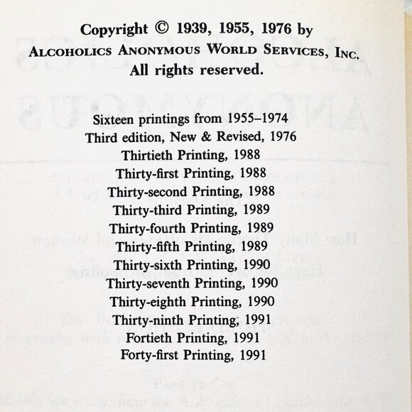 Alcoholics Anonymous Third Edition Book Hardcover (1976) - Picture 4 of 7